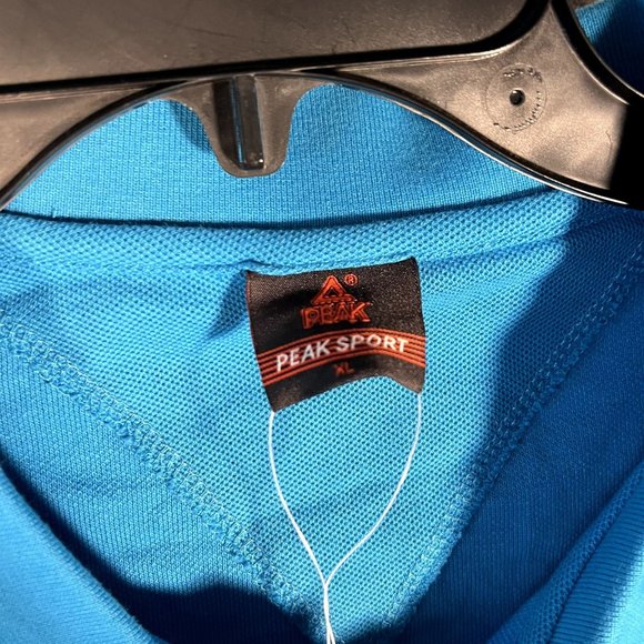 PEAK Slovenia Olympics Polo Shirt Men's Large Blue Short Sleeve 2013 Shirt NEW - Picture 4 of 8